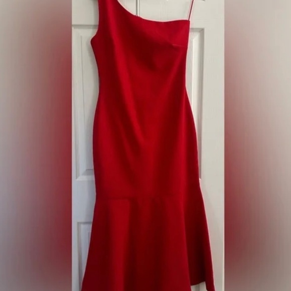 LIKELY Brighton One-Shoulder Dress - Red - Picture 2 of 3